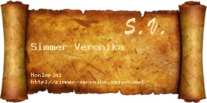 Simmer Veronika névjegykártya